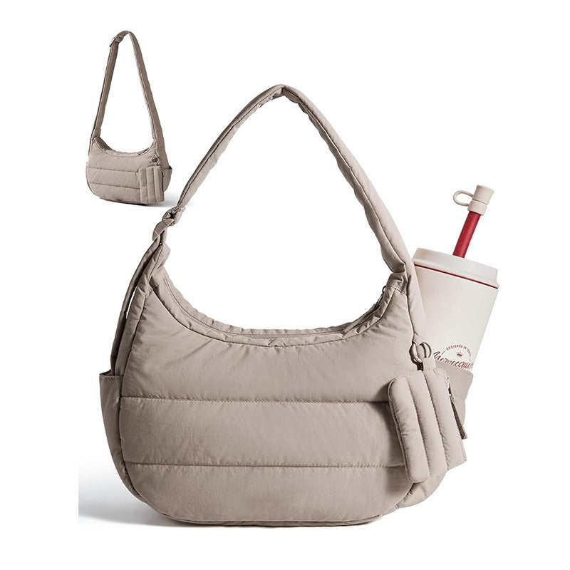 Women' Dumpling-Shaped Crossbody Bag Suitable for Students, Large-Capacity Underarm Shoulder Purse with Buckle Closure, Lightweight Handbag for, Commuting, - \u002F\u002FWine\u002F-Free Colors (Hand Washable)