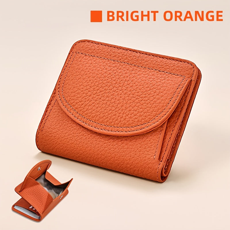 First layer cowhide wallet, genuine leather coin purse, small card bag with 6 card slots for coins and documents suitable for gifts in all four seasons