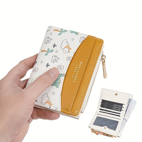 1pc Cute Animal Print Wallet, Baellerry Cartoon Zipper Coin Purse, Fun and Unique Gift Choice