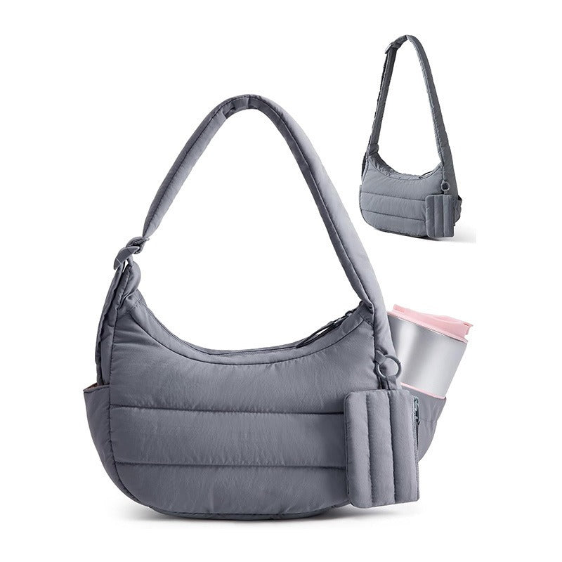 Women' Dumpling-Shaped Crossbody Bag Suitable for Students, Large-Capacity Underarm Shoulder Purse with Buckle Closure, Lightweight Handbag for, Commuting, - \u002F\u002FWine\u002F-Free Colors (Hand Washable)