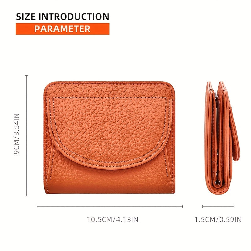First layer cowhide wallet, genuine leather coin purse, small card bag with 6 card slots for coins and documents suitable for gifts in all four seasons