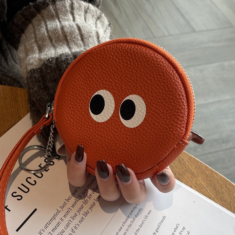 A Charming Cartoon Women'S Wallet Made from Genuine Leather, Featuring a Mini Coin Purse with a Unique Design Crafted from Top-Grade Cowhide, Perfect for Storing Items And Ideal As a Gift for Friends And Family During Holidays