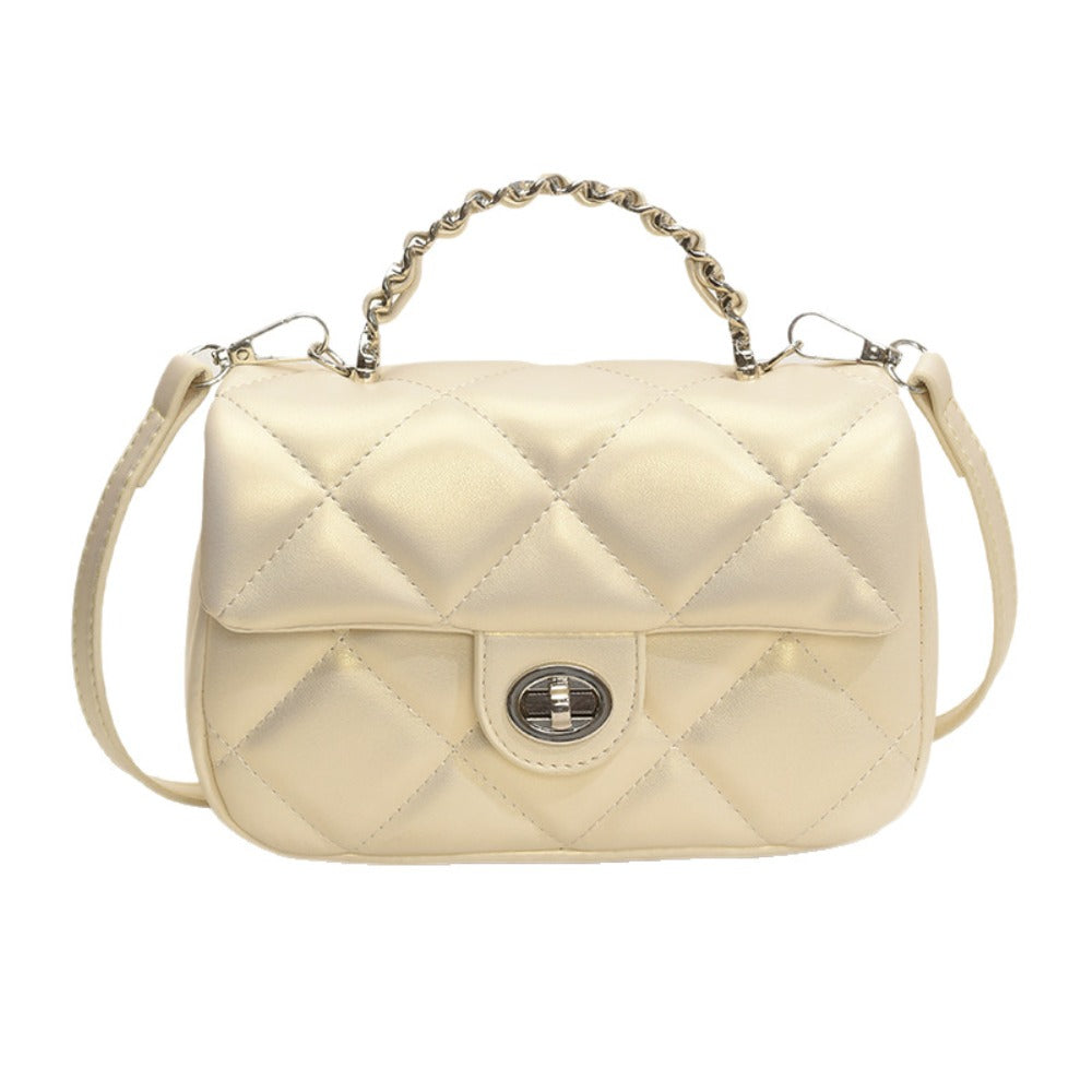 Luxury Women'S Diamond-Quilted Tote, Trendy Compact Square Bag, New for 2026, Multi-Functional Shoulder Bag, Chic Crossbody Purse