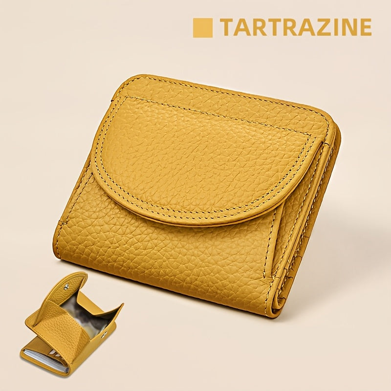 First layer cowhide wallet, genuine leather coin purse, small card bag with 6 card slots for coins and documents suitable for gifts in all four seasons