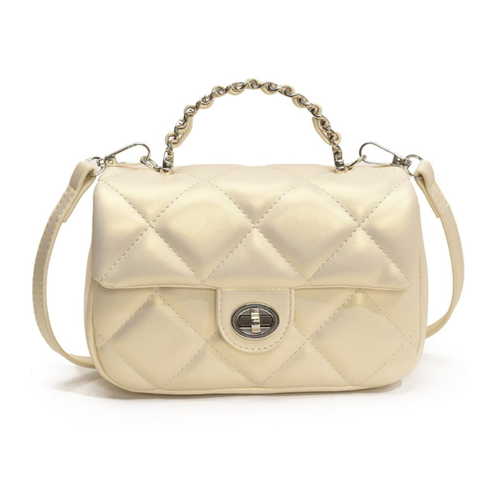 Luxury Women'S Diamond-Quilted Tote, Trendy Compact Square Bag, New for 2026, Multi-Functional Shoulder Bag, Chic Crossbody Purse