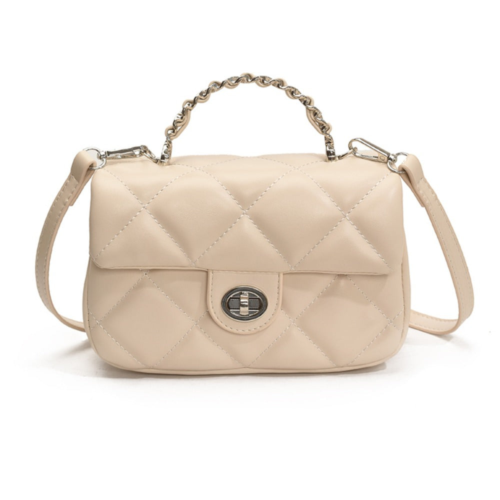 Luxury Women'S Diamond-Quilted Tote, Trendy Compact Square Bag, New for 2026, Multi-Functional Shoulder Bag, Chic Crossbody Purse