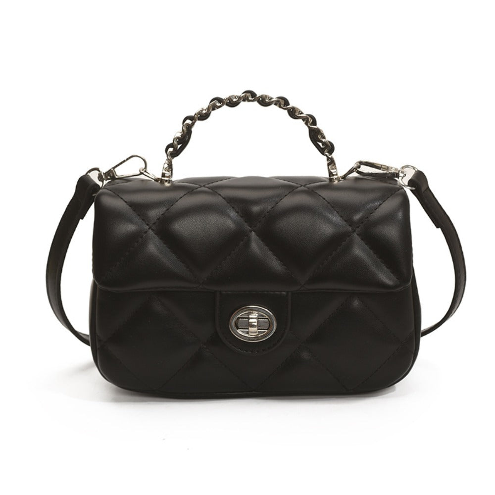 Luxury Women'S Diamond-Quilted Tote, Trendy Compact Square Bag, New for 2026, Multi-Functional Shoulder Bag, Chic Crossbody Purse