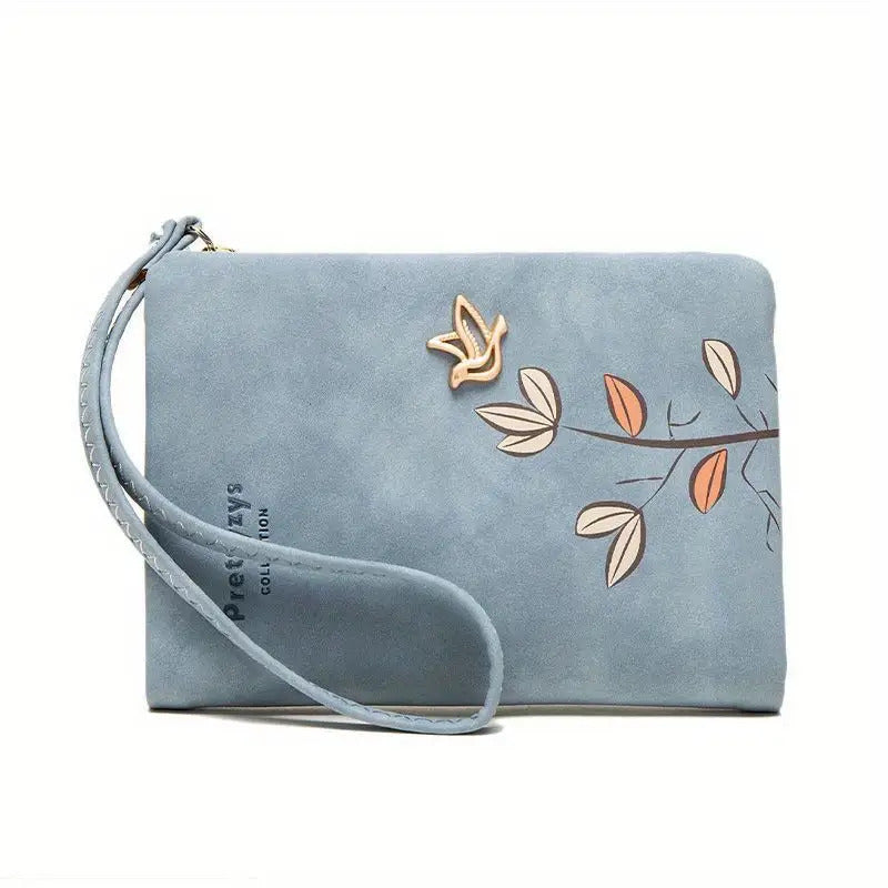 1pc BREAKYS Women'S Wallet with Wrist Strap - Beige Floral Print Compact Wallet, Multifunctional Card Holder & Coin Purse, Double Seam Closure, Golden-Tone Snap Closure, Minimalist Synthetic Wallet with Zipper Pocket & Lining, Stylish Everyday Walle
