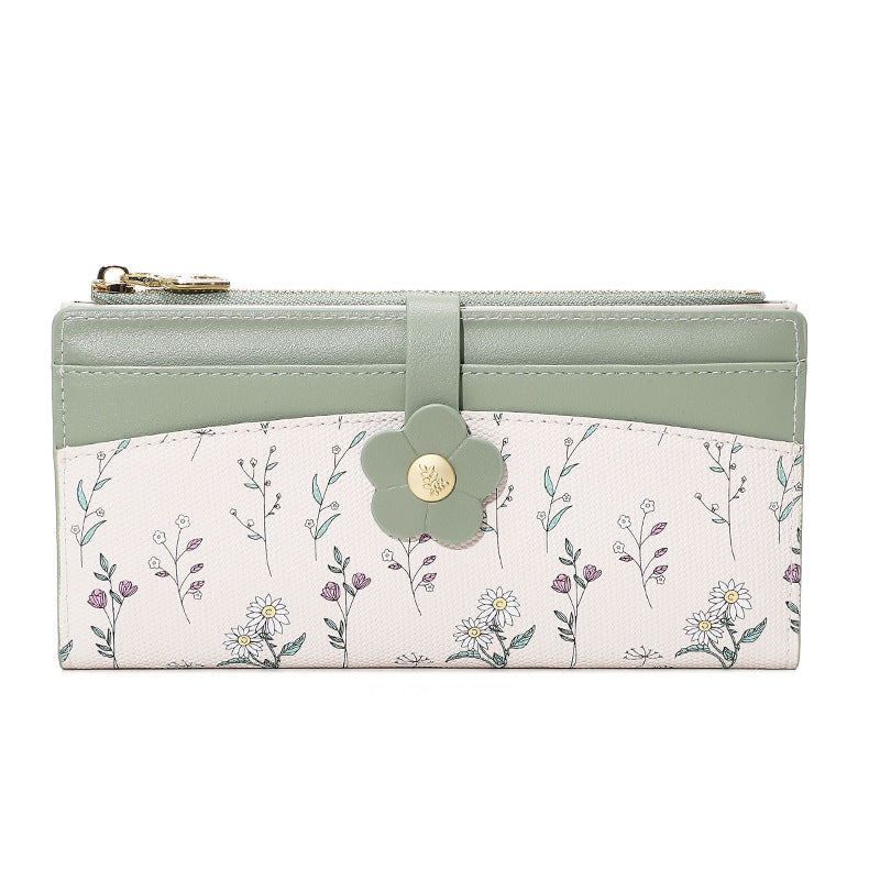 New Flower Zipper Coin Purse for Women, High-end And Long Wallet, Handbag, Wallet, Women's Instagram Style
