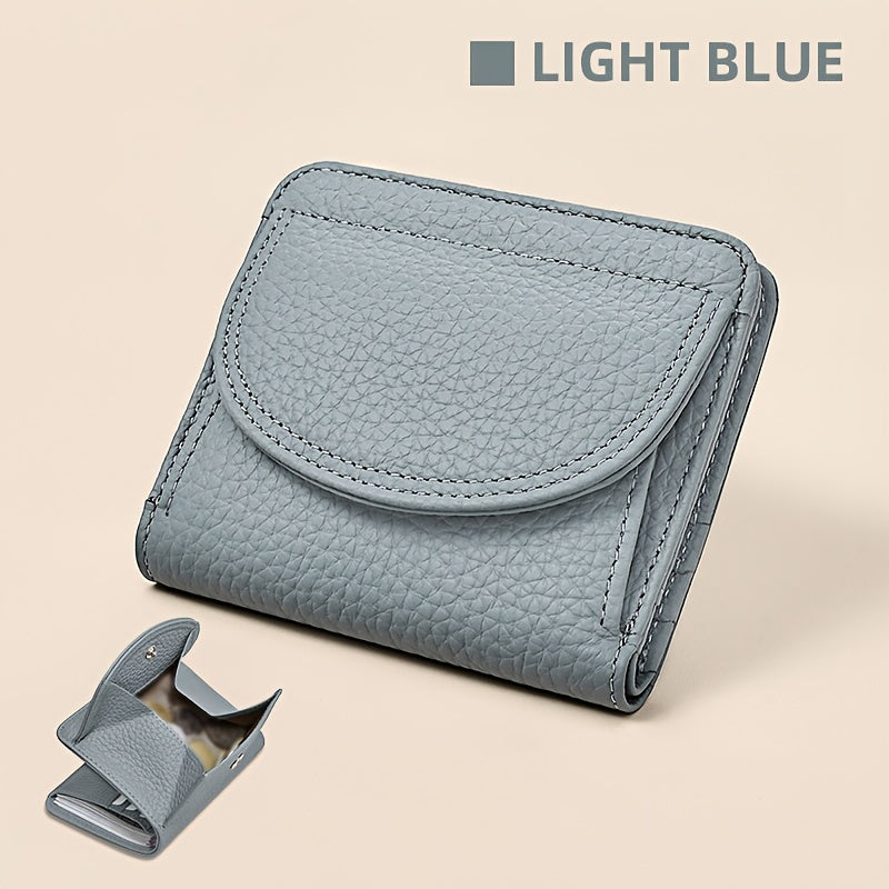 First layer cowhide wallet, genuine leather coin purse, small card bag with 6 card slots for coins and documents suitable for gifts in all four seasons
