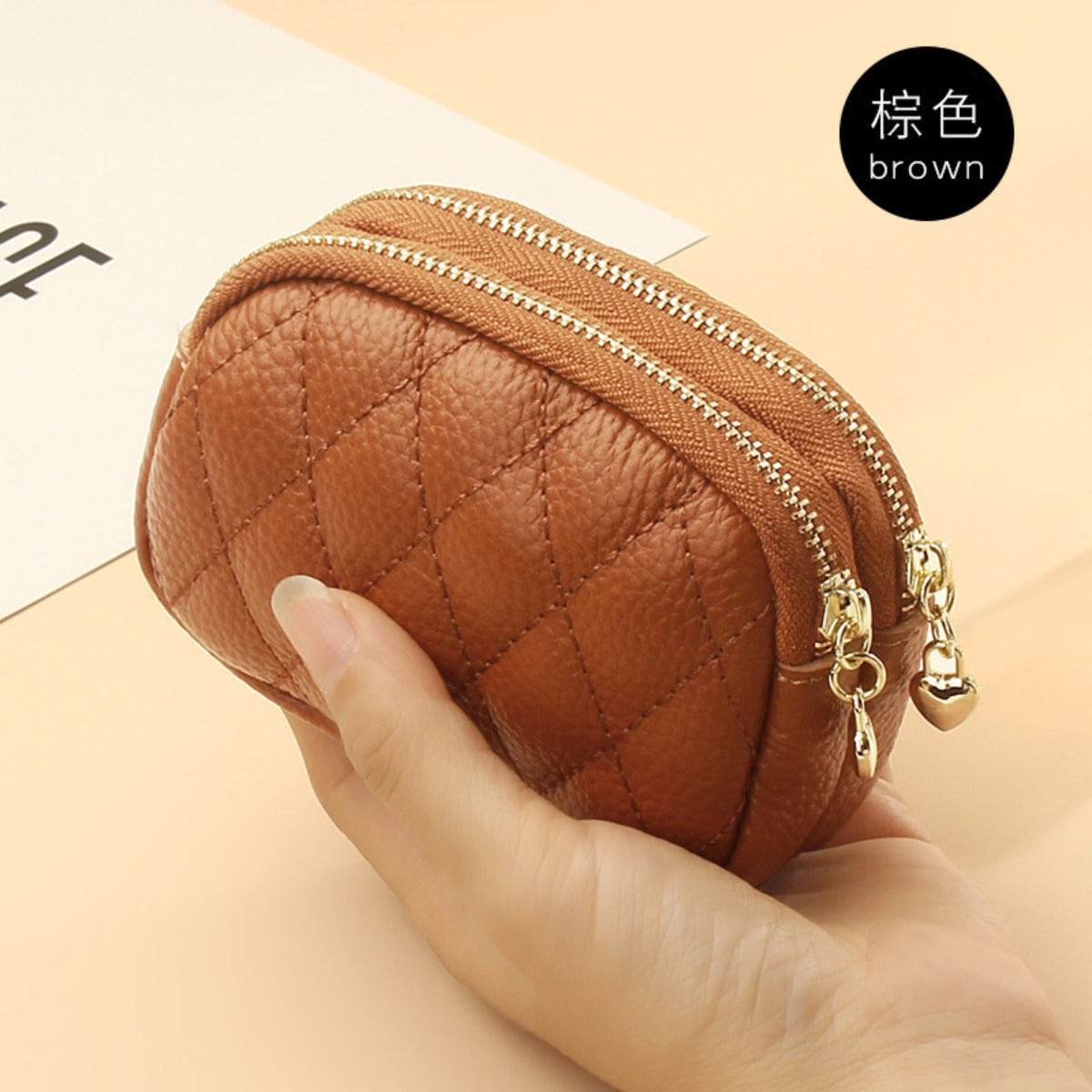 Four-Pack Mini Coin Purse Double-Layer Zipper Large Capacity Coin Bag Compact Storage Gift Set