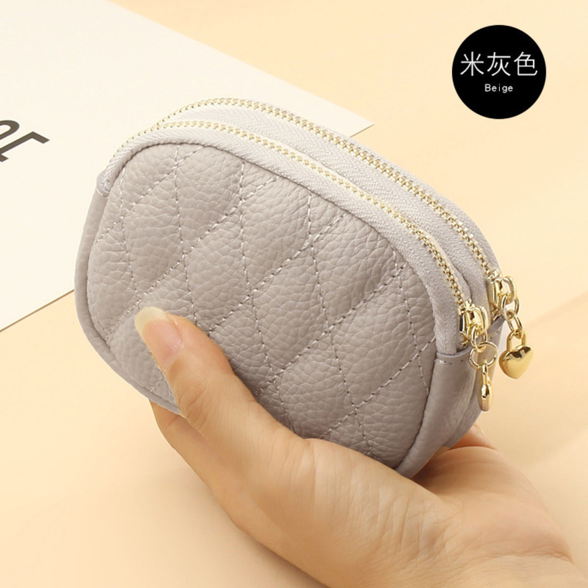 Four-Pack Mini Coin Purse Double-Layer Zipper Large Capacity Coin Bag Compact Storage Gift Set