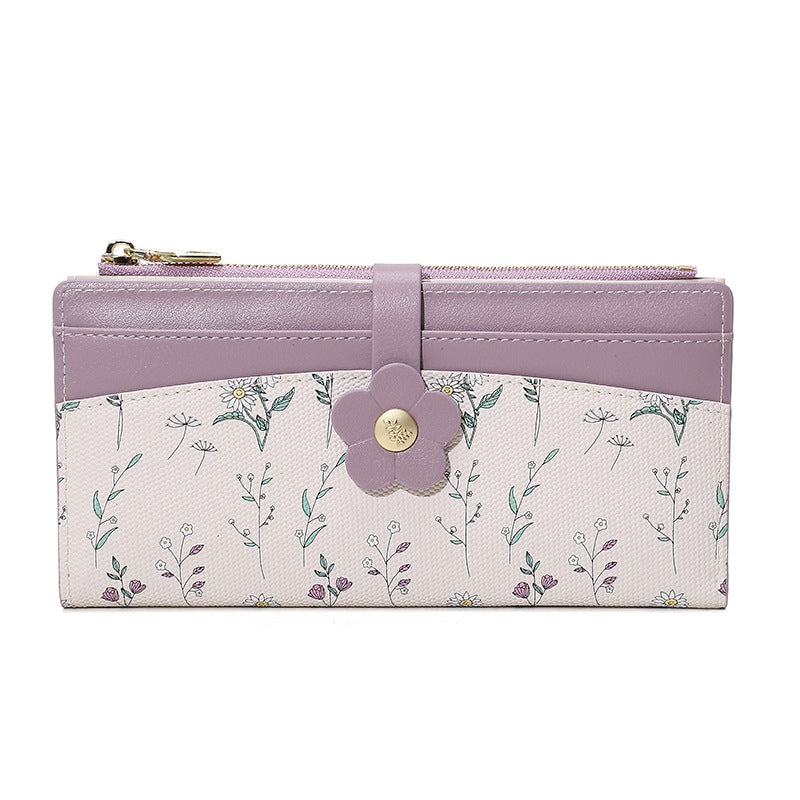New Flower Zipper Coin Purse for Women, High-end And Long Wallet, Handbag, Wallet, Women's Instagram Style
