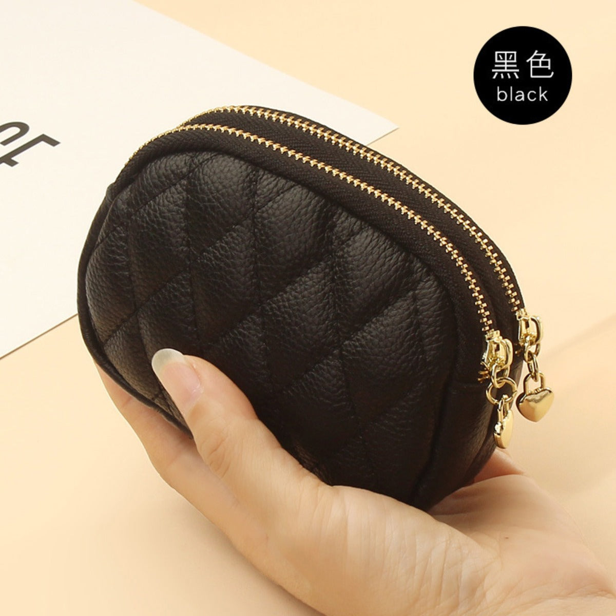 Four-Pack Mini Coin Purse Double-Layer Zipper Large Capacity Coin Bag Compact Storage Gift Set