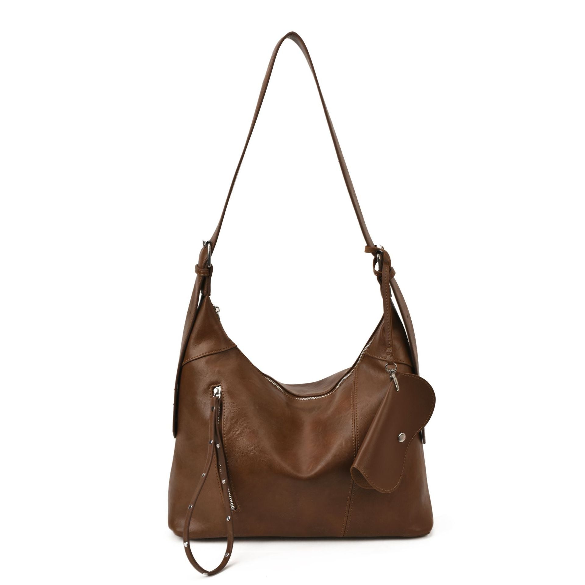 Vintage Large Capacity Shoulder Shopping Bag | and, Zipper Closure, Available in Red, Coffee Colors, Hand Wash or Dry Clean