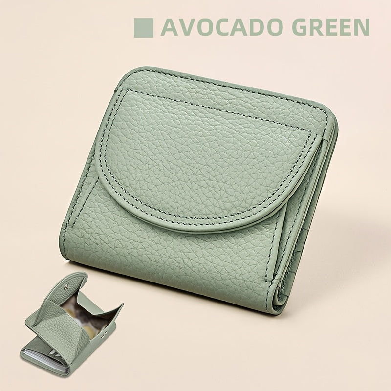 First layer cowhide wallet, genuine leather coin purse, small card bag with 6 card slots for coins and documents suitable for gifts in all four seasons