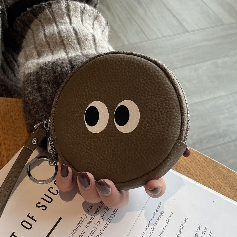A Charming Cartoon Women'S Wallet Made from Genuine Leather, Featuring a Mini Coin Purse with a Unique Design Crafted from Top-Grade Cowhide, Perfect for Storing Items And Ideal As a Gift for Friends And Family During Holidays