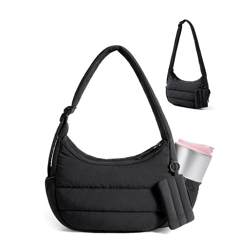 Women' Dumpling-Shaped Crossbody Bag Suitable for Students, Large-Capacity Underarm Shoulder Purse with Buckle Closure, Lightweight Handbag for, Commuting, - \u002F\u002FWine\u002F-Free Colors (Hand Washable)