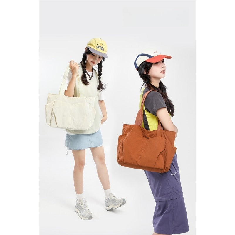 Minimalist Multi-Functional Large-Capacity Shoulder Bag, Women'S Lightweight Nylon Tote Bag, Suitable for Work, Commuting, And Travel Casual Tote Bag, Spacious Everyday Wallet with Side Pockets, Durable Shopping Bag
