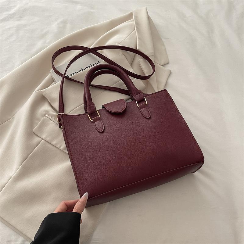 1 Premium Red PU Handbag with Zip Seal and Lining | Daily Commuting | Modern Fall Wear