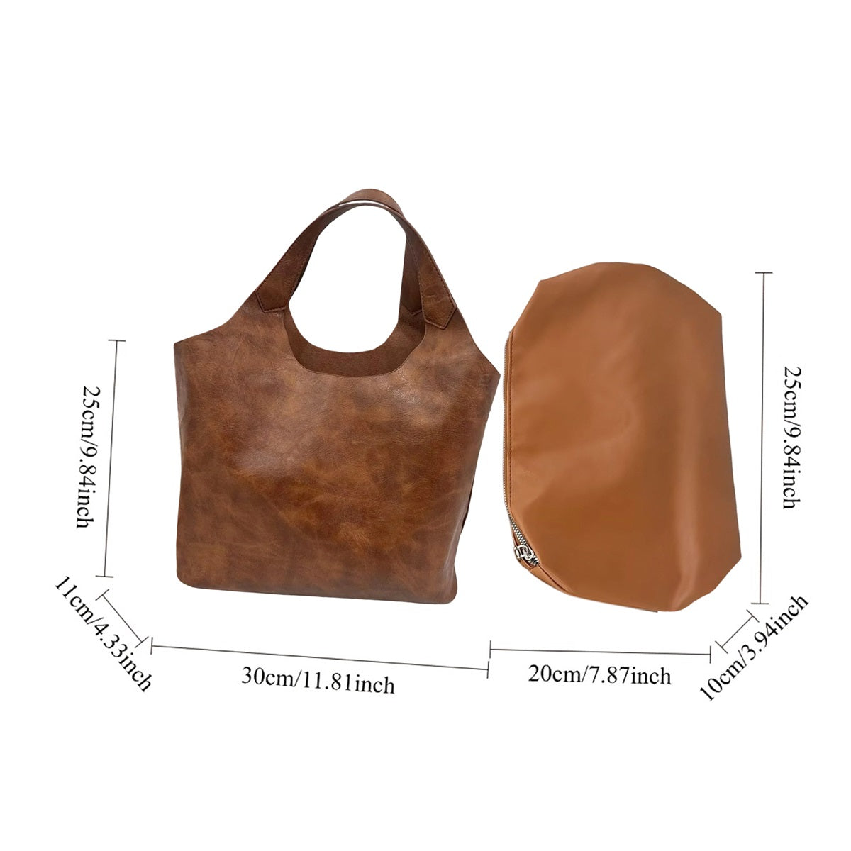 Women's PU Large Tote Bag with Buckle Closure & Open Top Lid - Solid Color Handbag Suitable for, Travel, Shopping, Spacious Casual Shoulder Bag, PU Material, Hand Washable