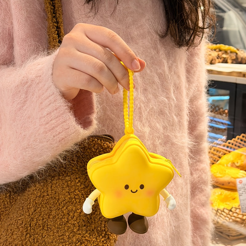 3D Cartoon Soft Silicone Cute Star-Shaped Wallet | Minimalist Style, Hand Wash Care