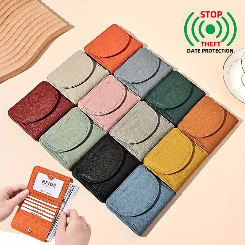First layer cowhide wallet, genuine leather coin purse, small card bag with 6 card slots for coins and documents suitable for gifts in all four seasons