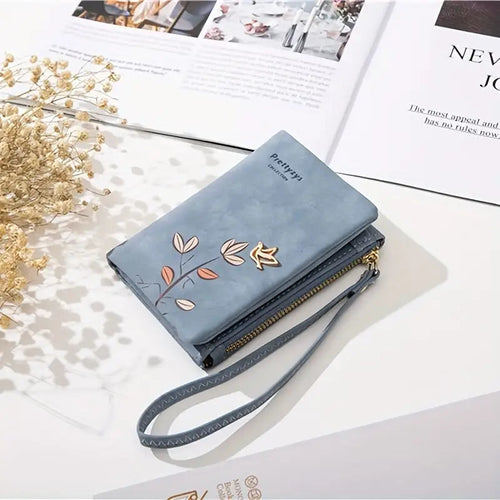 1pc BREAKYS Women'S Wallet with Wrist Strap - Beige Floral Print Compact Wallet, Multifunctional Card Holder & Coin Purse, Double Seam Closure, Golden-Tone Snap Closure, Minimalist Synthetic Wallet with Zipper Pocket & Lining, Stylish Everyday Walle