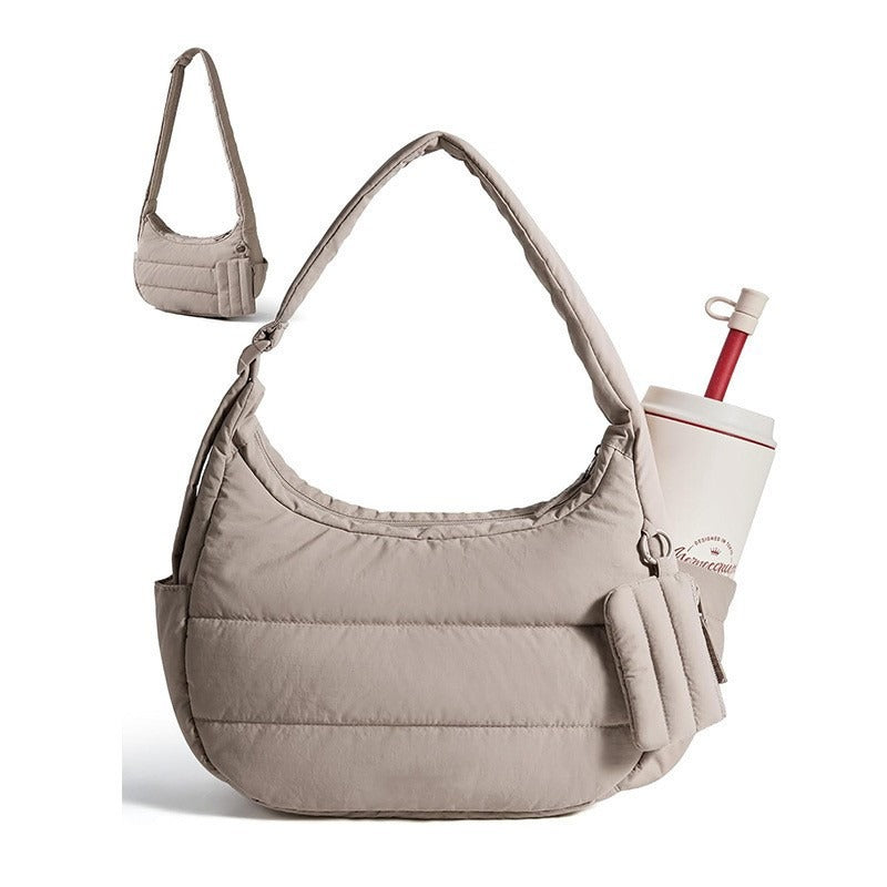 Women' Dumpling-Shaped Crossbody Bag Suitable for Students, Large-Capacity Underarm Shoulder Purse with Buckle Closure, Lightweight Handbag for, Commuting, - \u002F\u002FWine\u002F-Free Colors (Hand Washable)