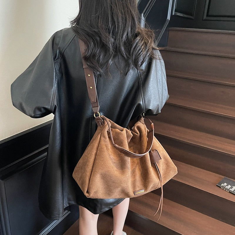 1pc Pleated Drawstring Crossbody Bag | Women'S Commuter Shoulder Tote Bag, Nubuck Velvet, Suitable for Daily Use, Lining, and Mixed Colors, Ideal Clothing Accessory and Gift for Family and Partners