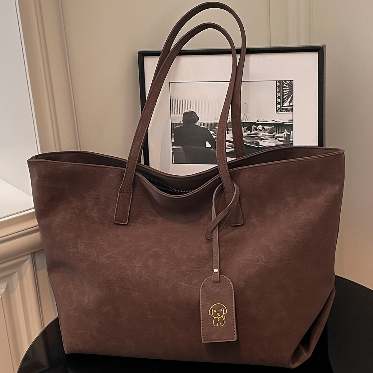 Spring New Women'S Large Capacity Tote Bag, Vintage Style Elegant Shoulder Bag for Women, Daily Commuting Handbag for Work, Back-To-School Storage Bag for Books And Items, Shopping And Travel Shoulder Bag, Phone And Wallet Bag