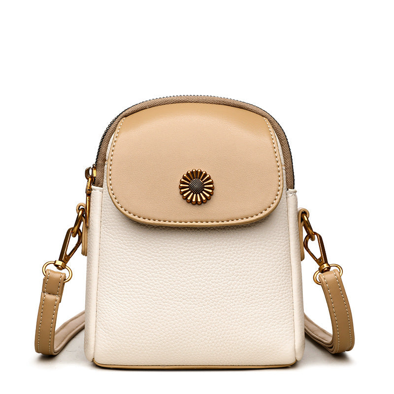 Women's Synthetic Leather & Two-Layer Soft Small Square Crossbody Bag - Multifunctional Shoulder Messenger Purse with Zipper Closure, Phone Holder Suitable for Smartphones, Casual &, Dry Cleanable, Yiwu-Made